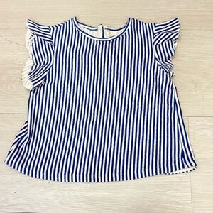 Blue and White Striped Kids Top